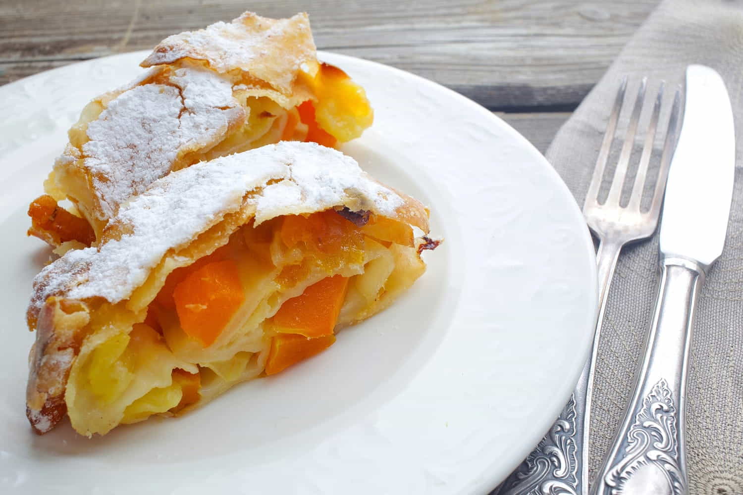 strudel di zucca e pere