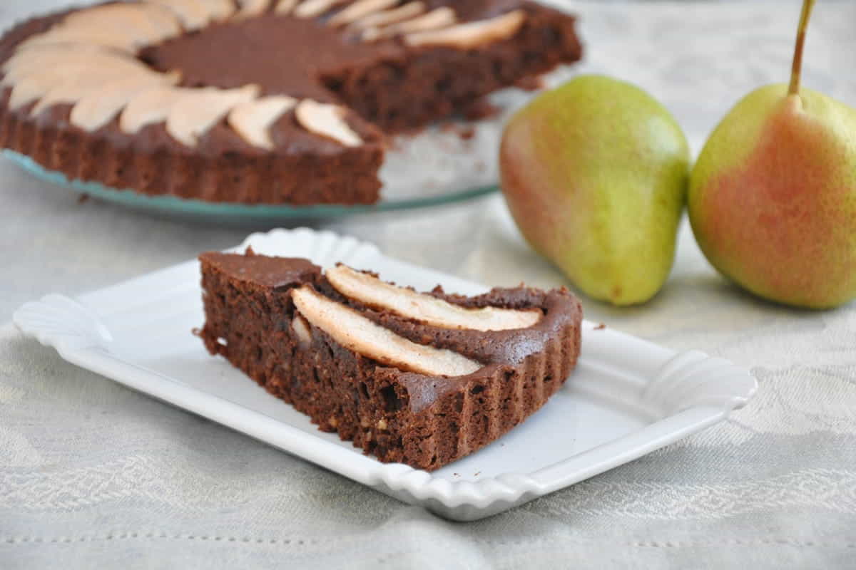 torta al cacao e pere